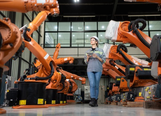 A female auditor Inspected to account for the company's robot assets